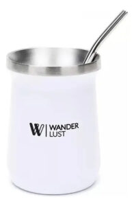 Mate Wanderlust De Acero Doble Capa 240ml Color Blanco Liso