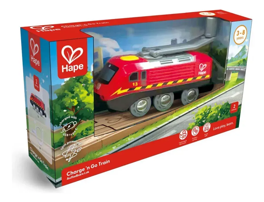 Locomotora De Tren Accionada Por Manivela Hape Locomotora Rojo - Imagen 6