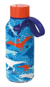 Botella Térmica Infantil De Acero Doble Cuerpo 330 Ml Cresko Color Dinosaurios