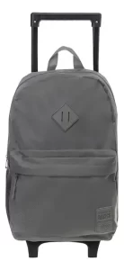 Mochila Lisa Con Carro Talbot 43,5cm 17 Pulgadas Escolar Color Gris Oscuro Liso