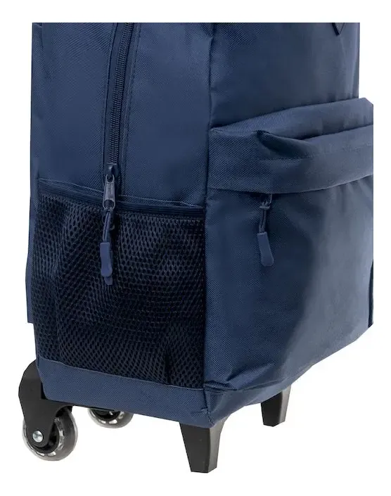 Mochila Escolar Azul Con Carro Talbot 23l Poliéster Resistente 17 Pulgadas Liso - Imagen 2