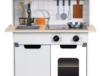 Cocina De Madera Con Luz Y Sonido Hape Blanco