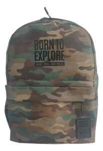 Mochila Estampada De Espalda Talbot 43cm 17 Pulgadas Escolar Color Verde Musgo Diseño De La Tela Camuflada Camuflado