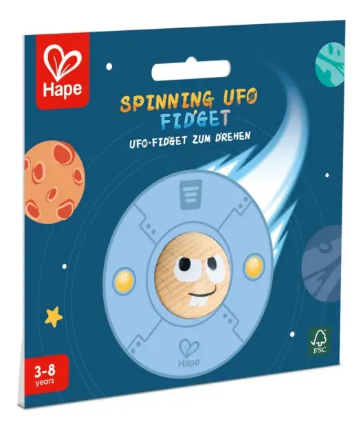 Juguete Antiestrés Ovni Hape Spinning Ufo Fidjet Relaja Agua - Imagen 4