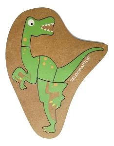 Rompecabezas Encastre Madera Didactico Niños Dinosaurios Color Velociraptor