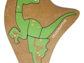 Rompecabezas Encastre Madera Didactico Niños Dinosaurios Color Velociraptor